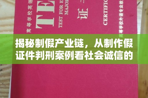 东莞揭秘制假产业链，从制作假证件判刑案例看社会诚信的危机